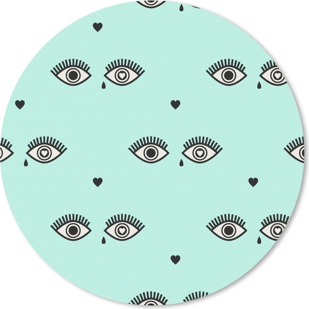 MuchoWow Mauspad Mousepad Mädchen - Augen - Herzen - Muster - Mädchen - Kinder - Kinder 30x30 cm - Mousepads - Maus Mat - Pad - Mausunterlage -...