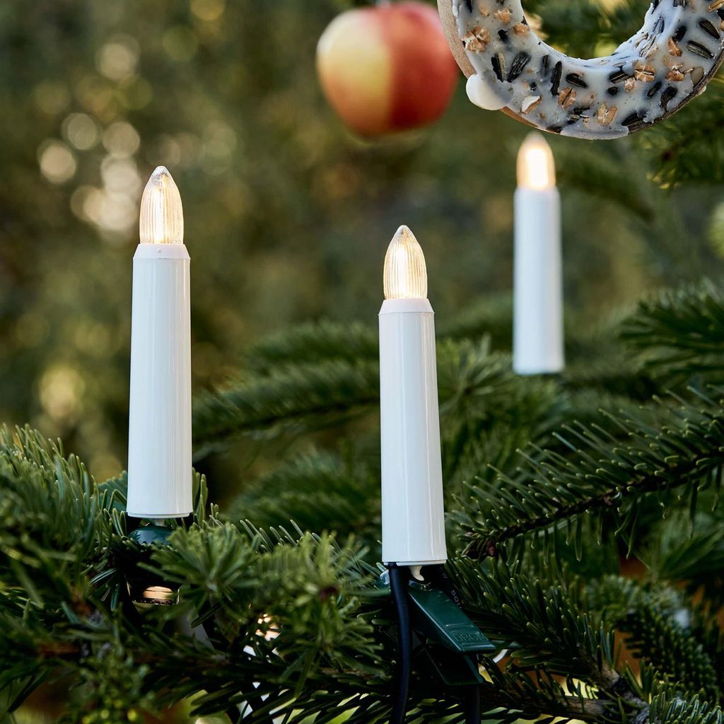 Lichterkette Weihnachtsbaum LED Filament, außen 20 teilig, Germany, Riffelkerzen 842500