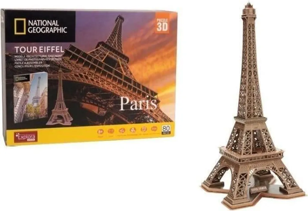 Maquette 3D Tour Eiffel à monter - Puzzle de construction 80 pièces 3D