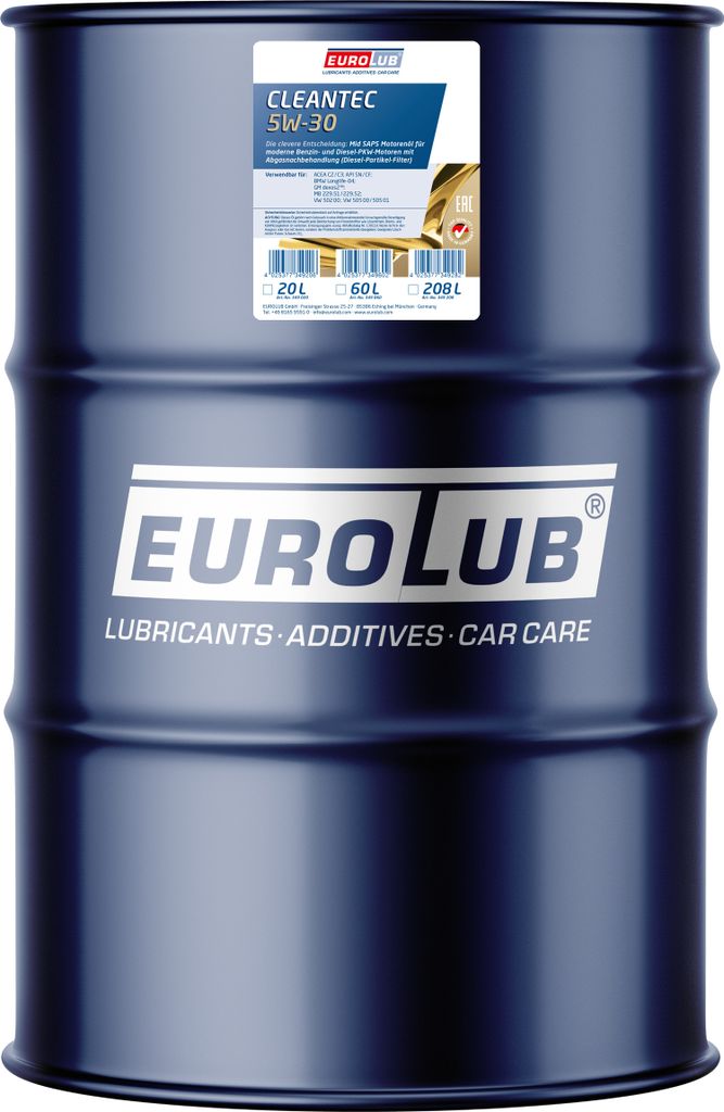 CLEANTEC SAE 5W-30 Motoröl - 60 L Produktbild 