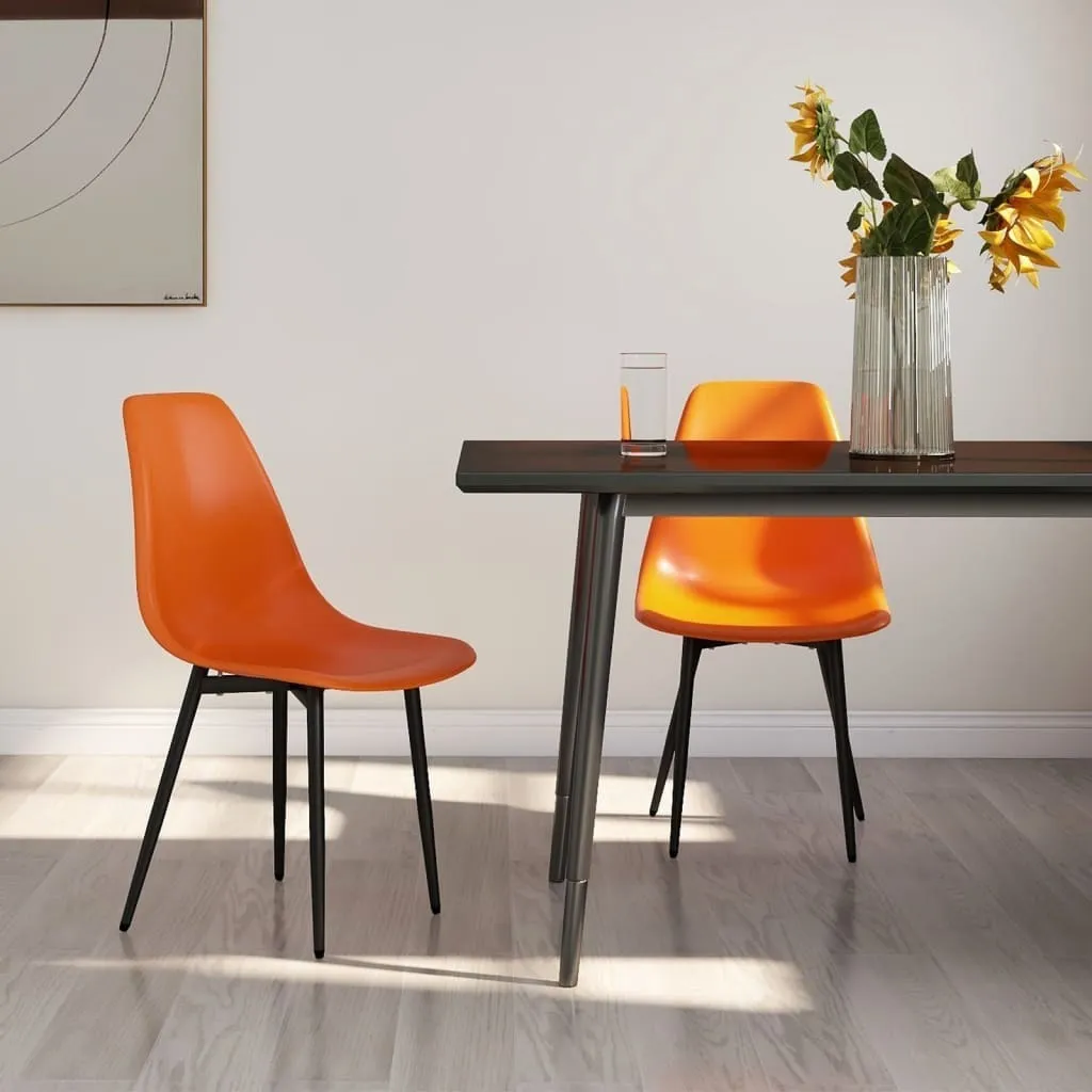 Set 2 Sedie Pranzo Design Minimal Arancione 2174729 in Polipropilene