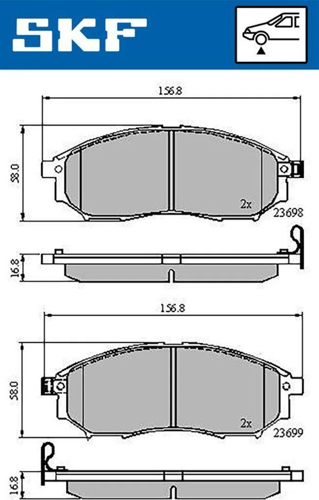 Plaquettes de frein SKF pour Murano Pathfinder Kadjar Koleos VKBP80166A