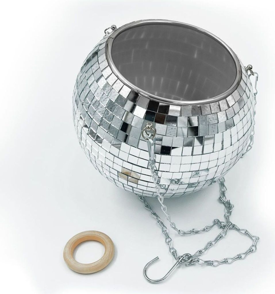 Discokugel Blumentopf mit Kette zum Aufhängen Produktbild 2