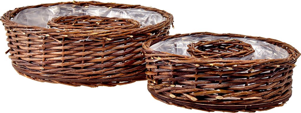 Rustikale Deko Pflanzringe aus Geflecht für Zimmerpflanzen und Blumen