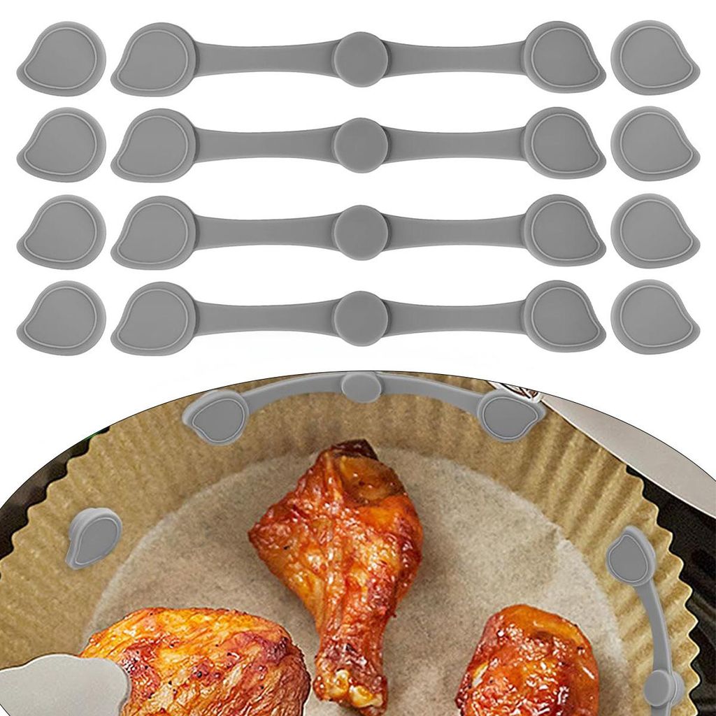 4 pcs Silikon-Magnetverschlüsse, Heißluftfritteusenmagnete für Backpapierförmchen zum Verhindern des Verbrennens des Papiers, Küchenzubehör (...