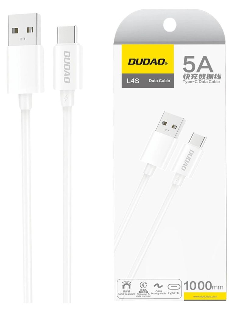 Dudao L4St Usb-A / Usb-C 5A Kabel 1M - Weiß Produktbild 