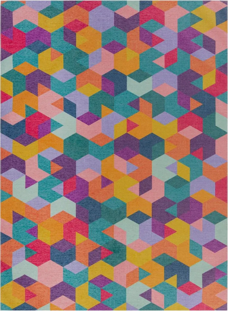 Tapis Axel Geo Multicolore 120x170 cm - Motifs Géométriques Haute Qualité