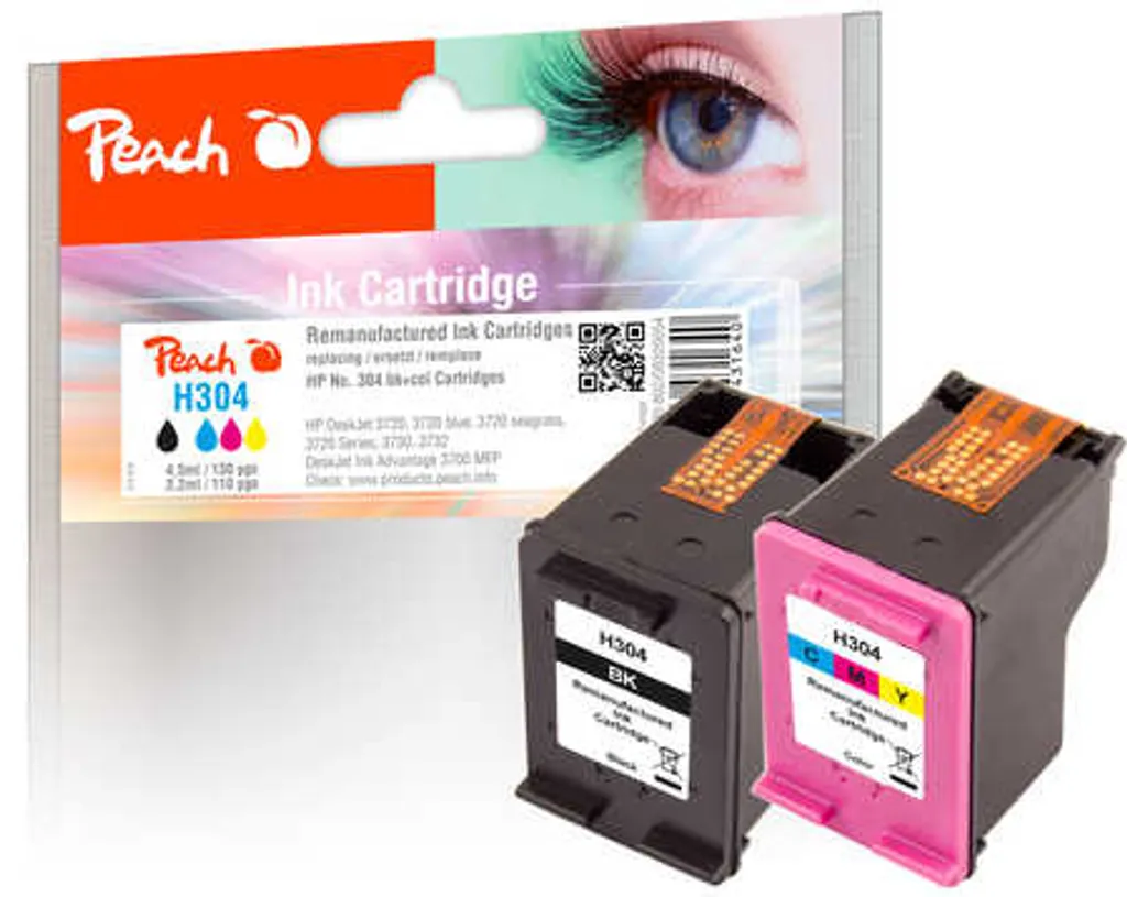 Cartouche d'encre Peach 320054 Noir Jaune : Finissez-en avec les bavures