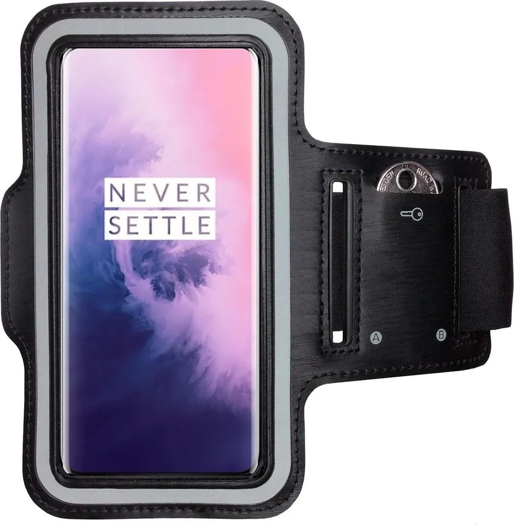 ONEFLOW Fascia Da Braccio Sportiva Per Google Pixel 7 Pro - Custodia Da Corsa Con Scomparto Per Chiavi E Carte - Nera, Regolabile