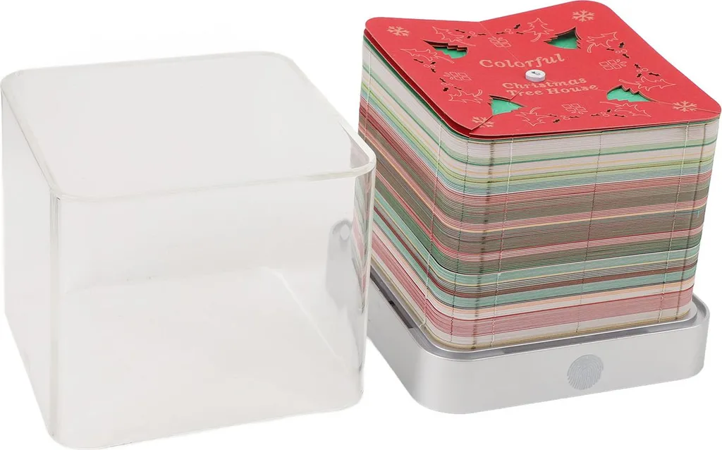 3D memo pad albero di Natale casa carta intaglio arte blocco note con 2026 calendario disponibile per ornamenti scrivania