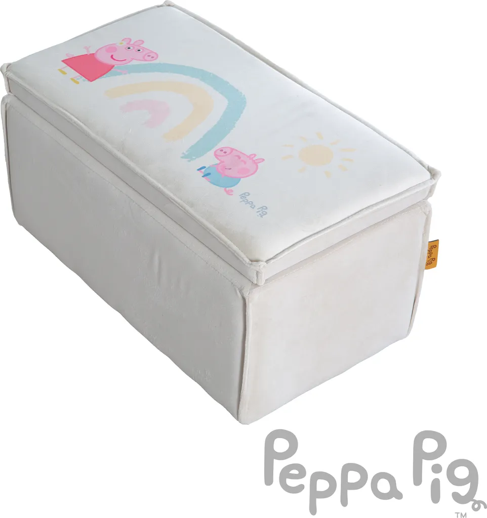 roba Banc Coffre Peppa Pig pour Enfant - Pouf de Rangement Rose et Beige