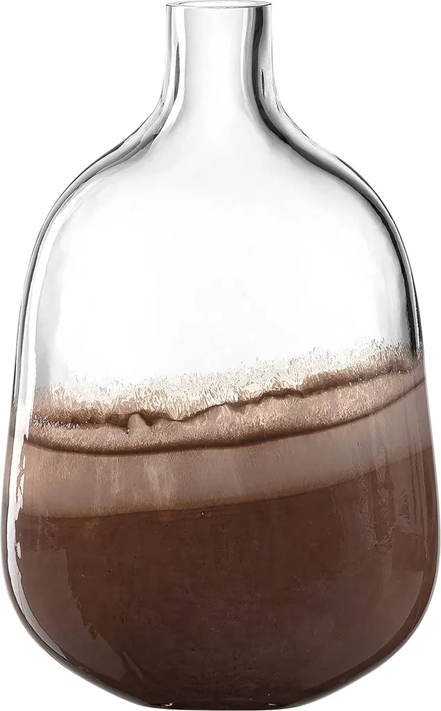 Vase en Verre Fumé 34 cm Leonardo Casolare au Design Bicolore Unique