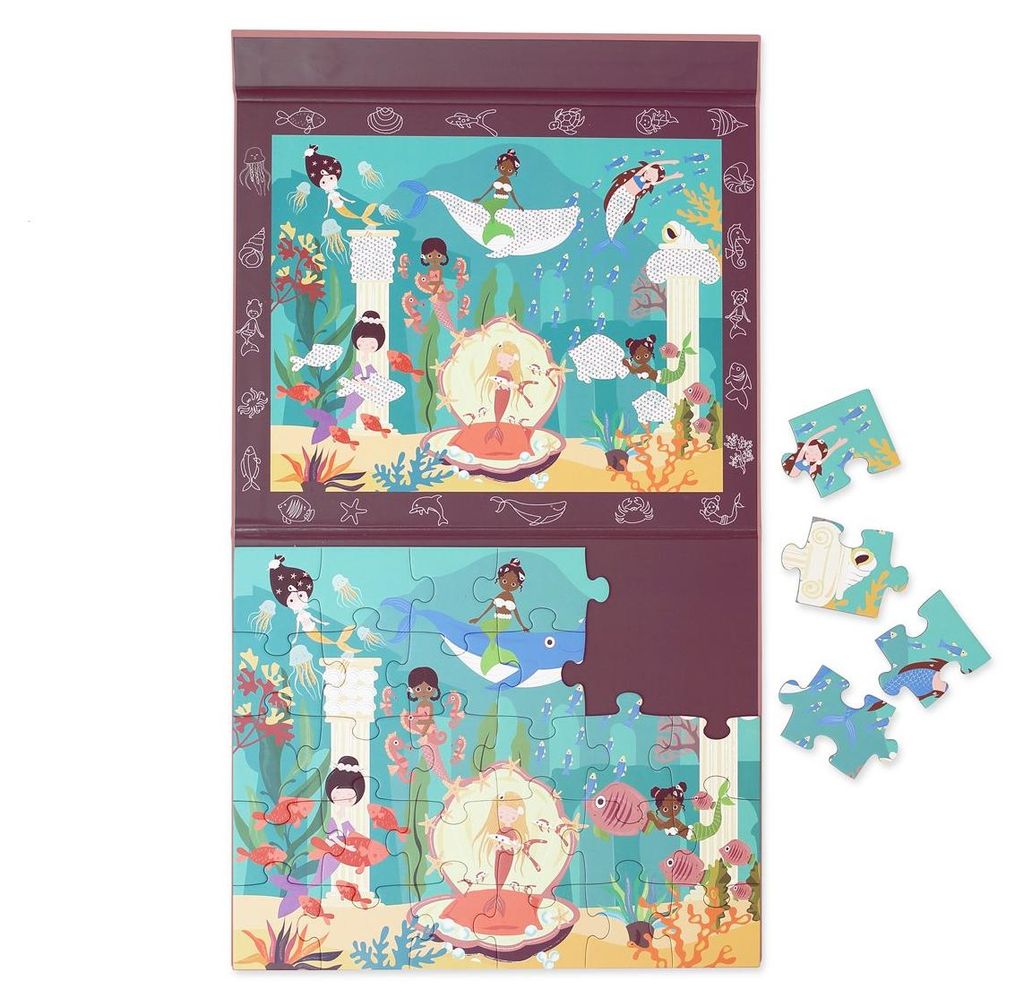 SCRATCH 2-in-1-Magnetpuzzle – Mystery-Spiel – Meerjungfrau