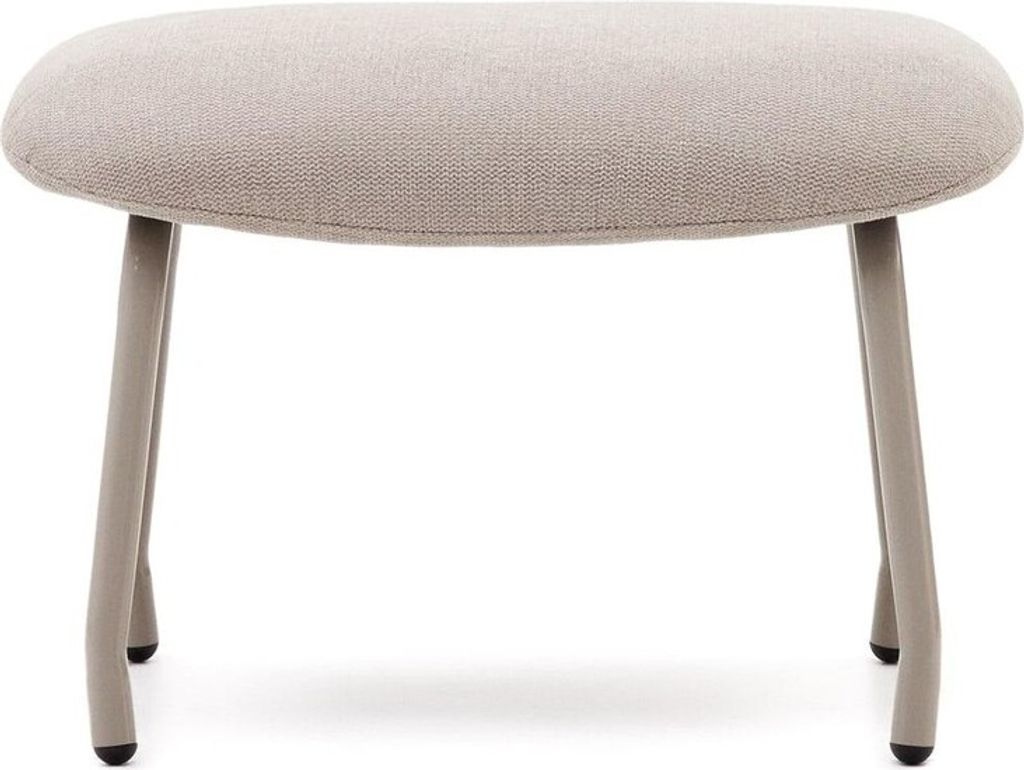 Fußstütze Belina 41 x 58 x 40 cm Stahl Chenille Beige