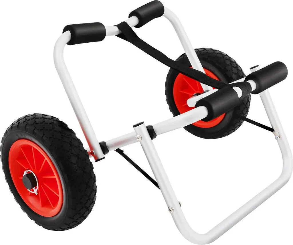 Chariot de transport pour canoë et SUP rouge - Roues increvables 10"