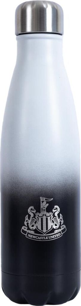 Newcastle United FC - Thermosflasche, mit Farbverlauf TA12161 (Einheitsgröße) (Schwarz/Weiß/Silber)