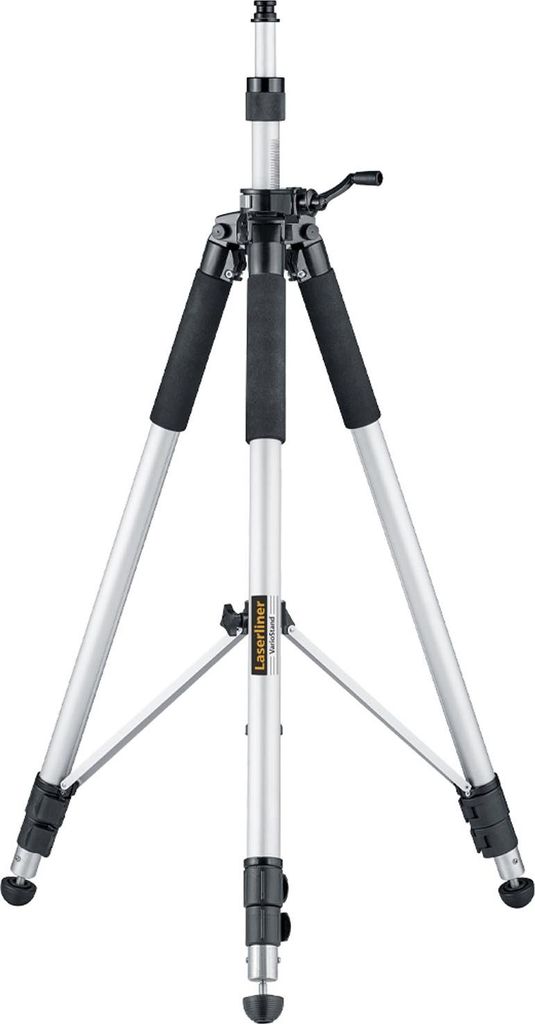 A tripod is shown standing upright against a white background.