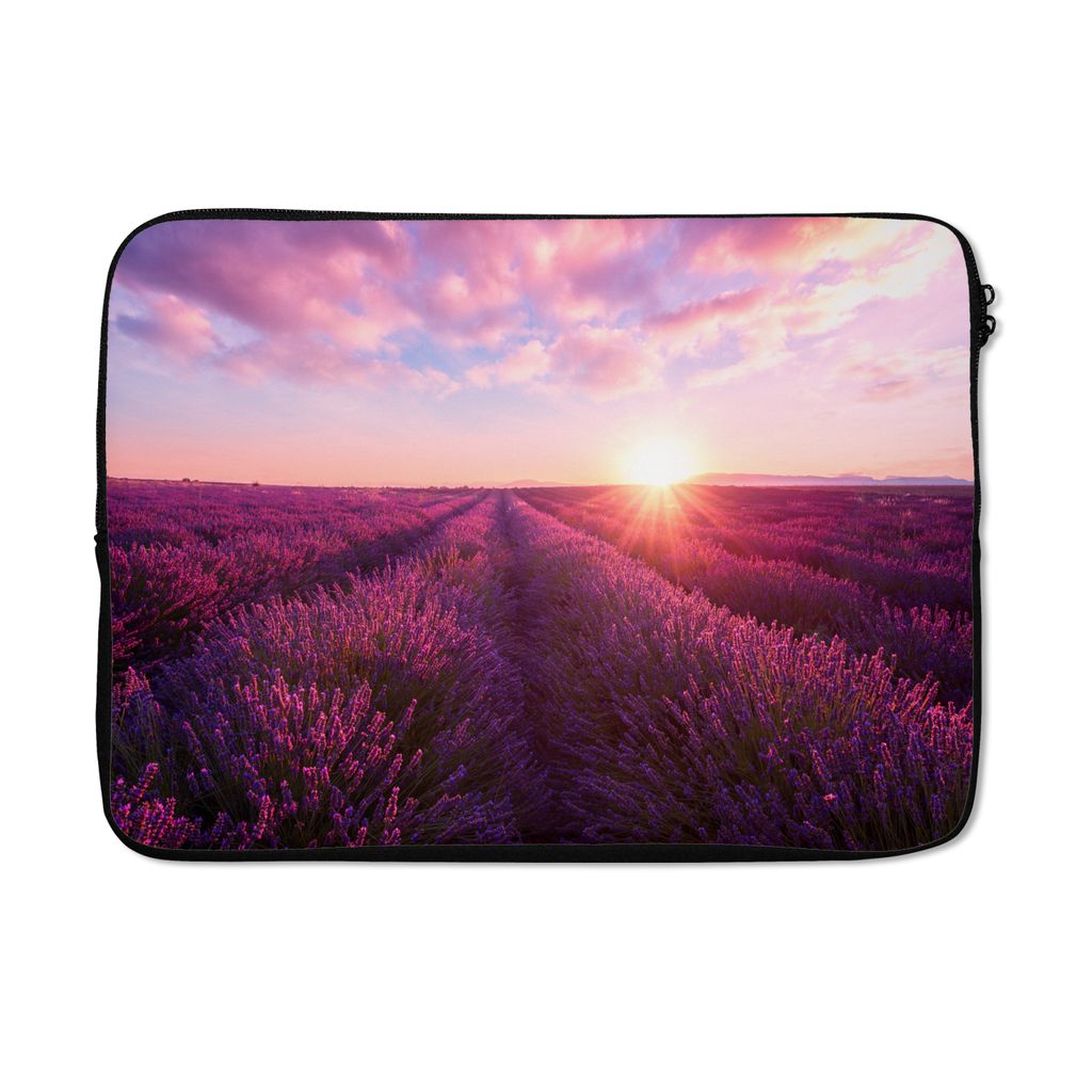 MuchoWow Laptop Hülle 14 ZollLavendel - Blumen - Frankreich Laptoptasche - Laptoptasche - Stoßsicher - Schutzhaube