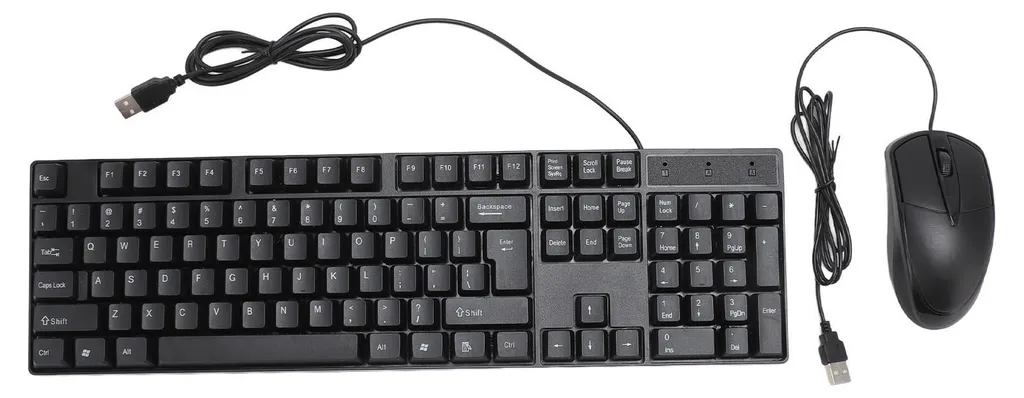 Combo clavier souris filaire USB idéal pour télétravail et jeux PC