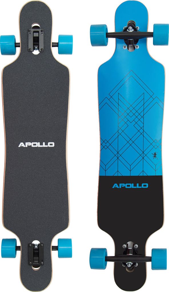 Apollo Longboard "Kiribati" Twin Tip DT Komplettboard 101,6 x 24,6 cm 8 Lagen Holzdeck Cruiser-Board