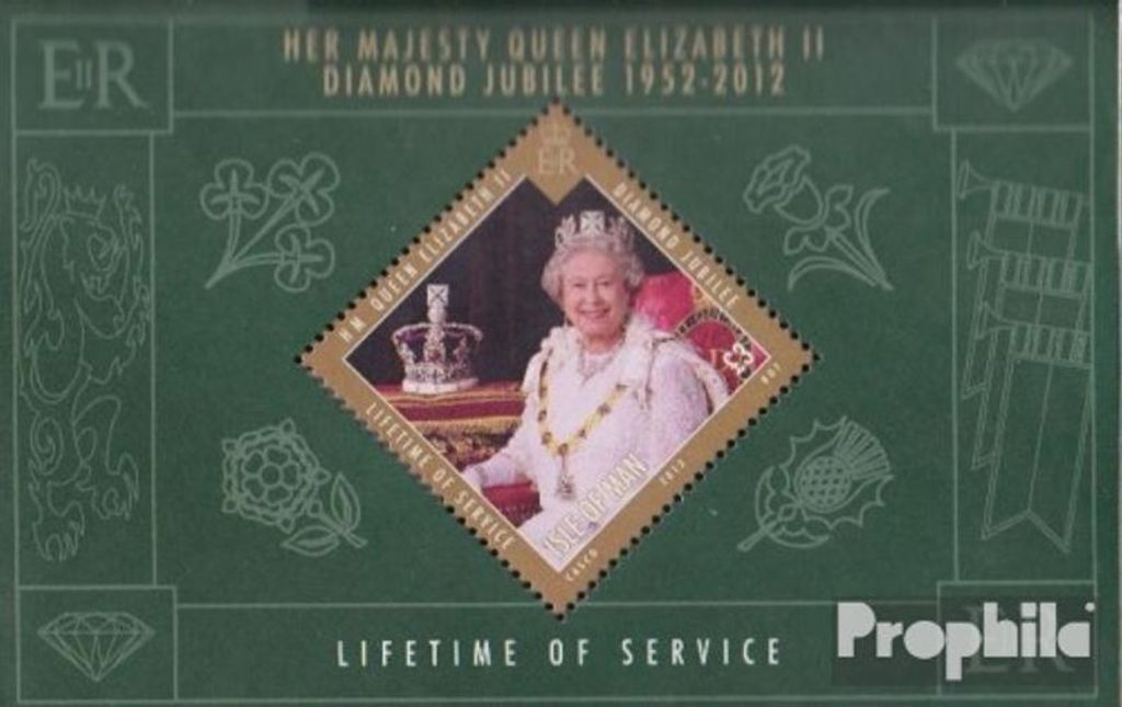 Briefmarken GB - Isle of Man 2012 Mi Block83 (kompl.Ausg.) postfrisch Thronbesteigung Elisabeth II.