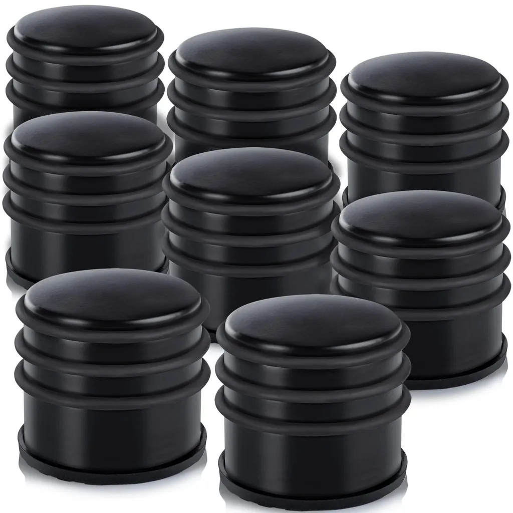 Butoir de porte en acier inoxydable noir - Lot de 8 arrêts robustes