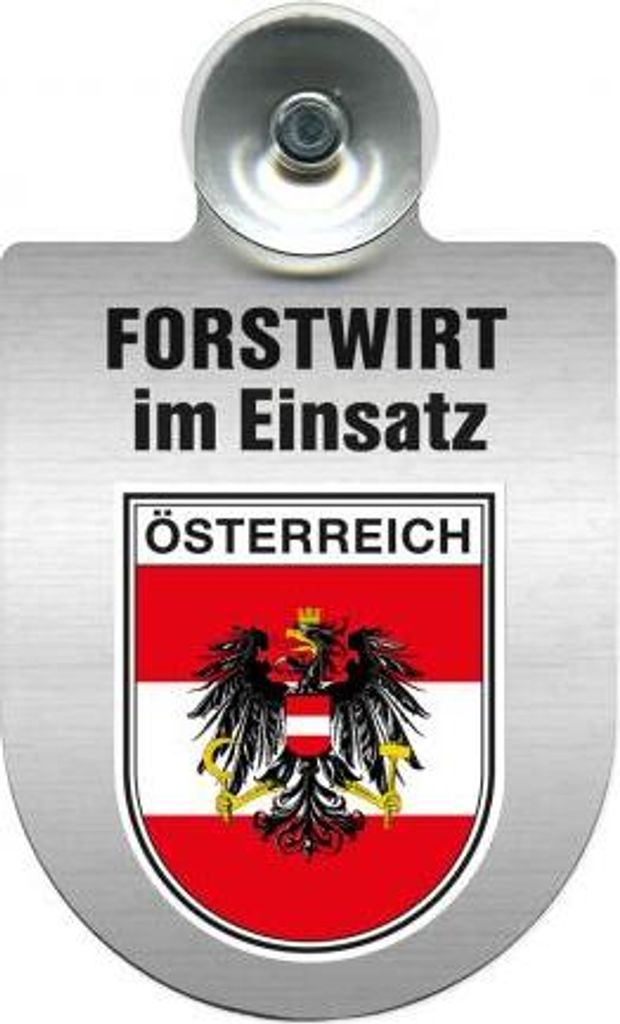 Einsatzschild für Windschutzscheibe incl. Saugnapf - Forstwirt im Einsatz - 309468 Color - Region Österreich