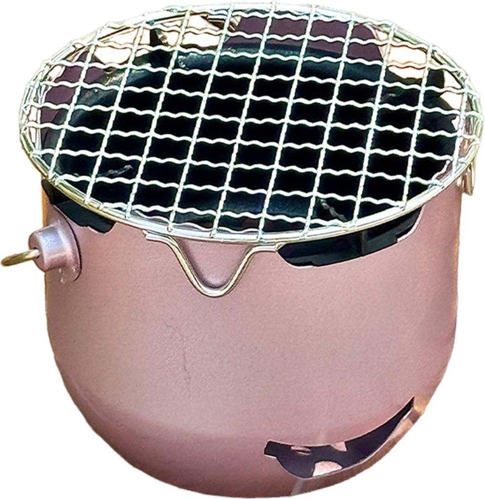 Tragbarer Holzkohlegrill, Mini-Grillofen aus Edelstahl 304 mit Luftstromregelung, faltbarer Grillkochofen für Campingpicknick