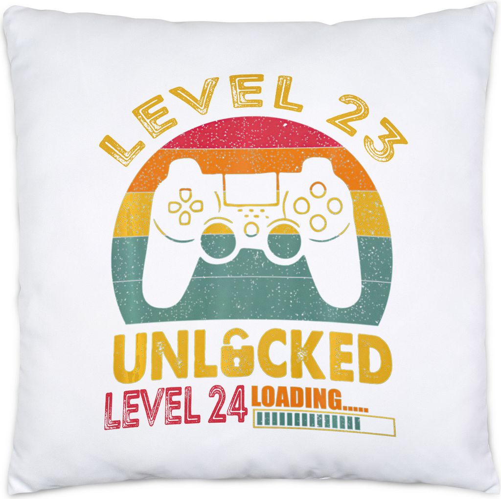 Level 23 Unlocked Level 24 Loading Kissen 23. Geburtstag Konsole Happy Birthday Controller Gamepad Spiel