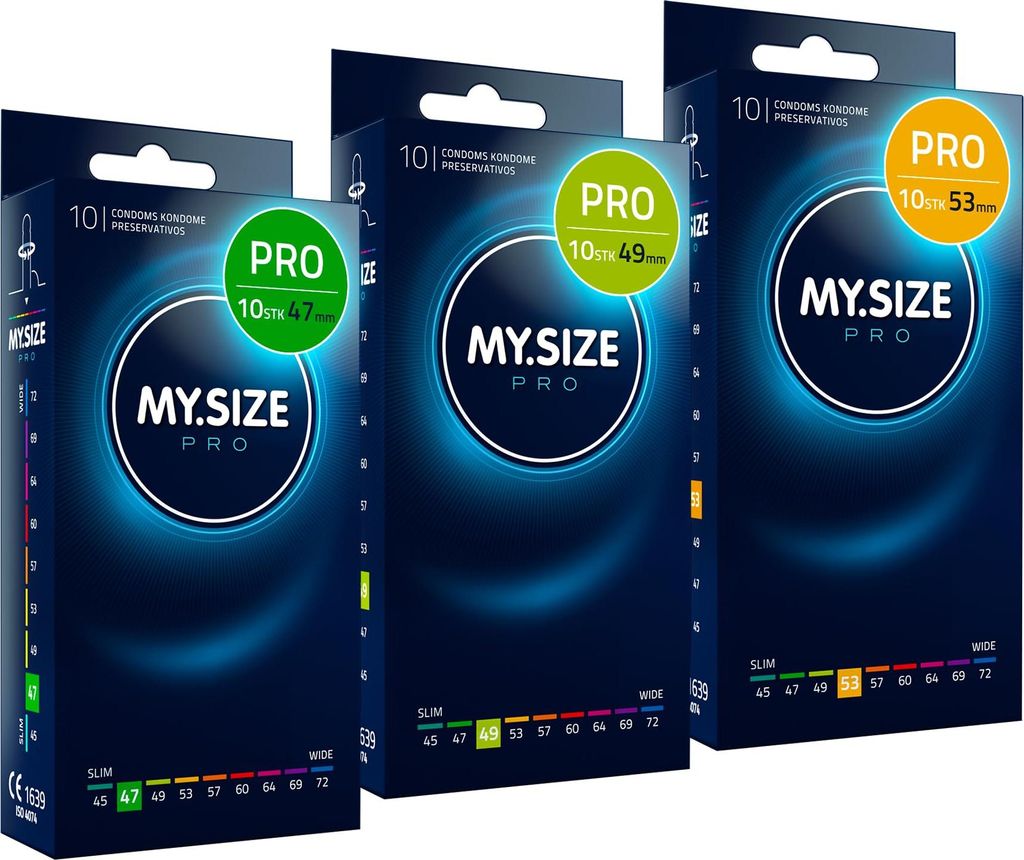 MY.SIZE PRO Kondom Set Größe 1,2,3-47,49,53 mm, 3x10 Stück