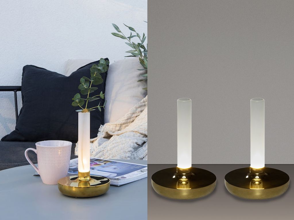 2er Set Outdoor Tischlampen, Balkon Beleuchtung kabellos & ohne Stromanschluss