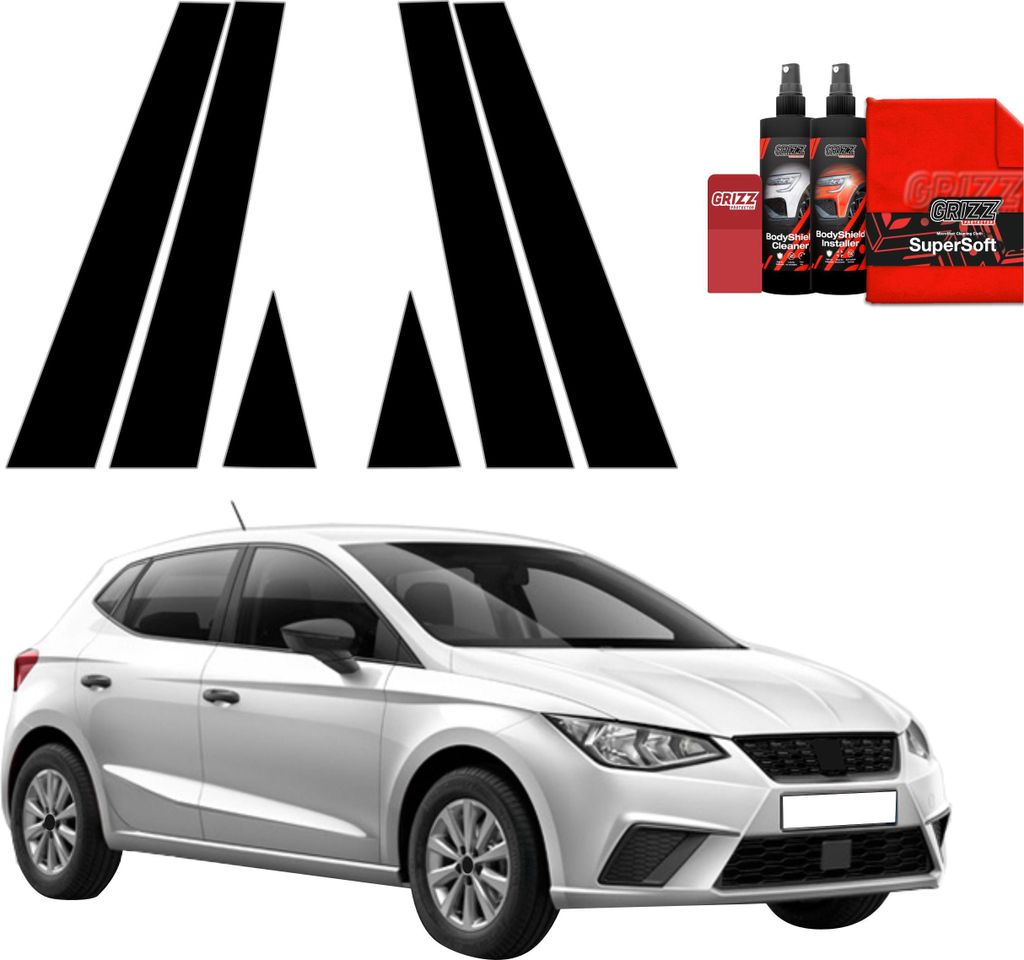 6in1 Schwarze Grizz Protector schutzfolie für B-C-Säule - Seat Ibiza (2021-2025)