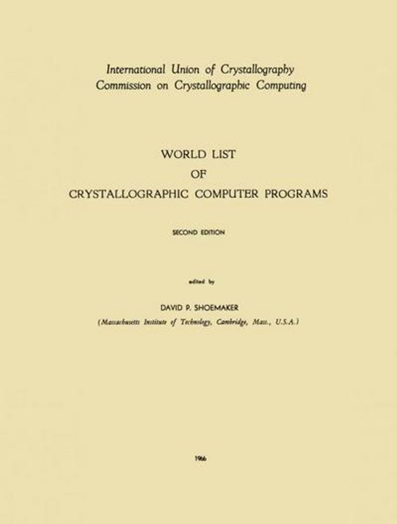 World List of Crystallographic Computer Programs
