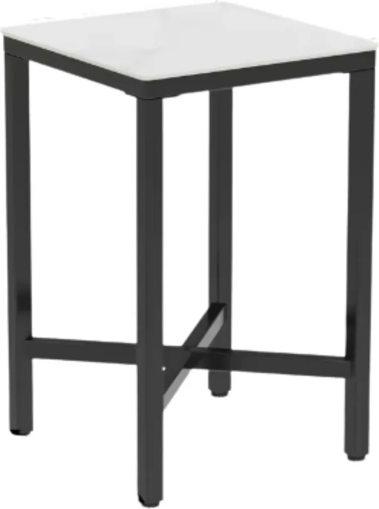 Table de bar Nervio 70x70 cm stable et compacte effet marbre 4 pers