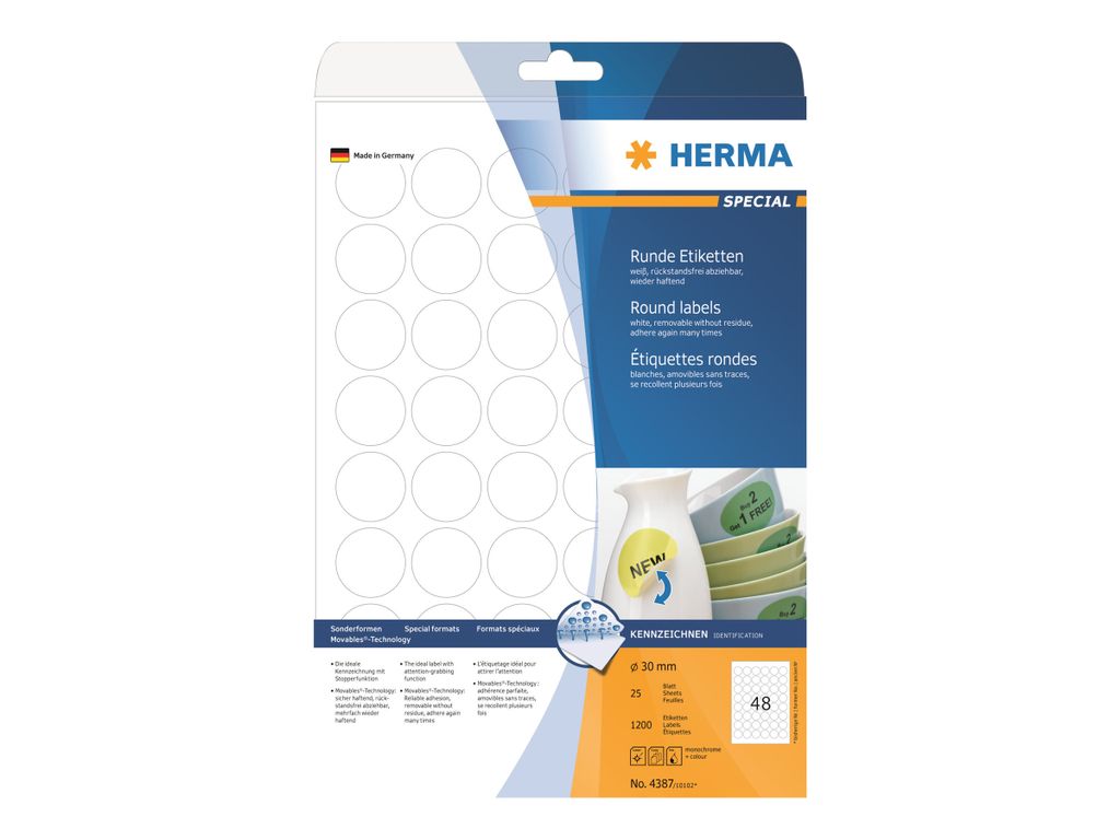 HERMA Special - papír - matný - samolepicí, odnímatelné Obrázek produktu 