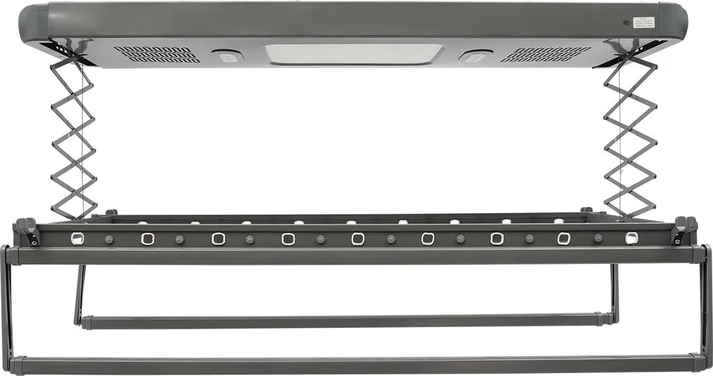Séchoir à linge électrique gris clair en aluminium avec LED 24W