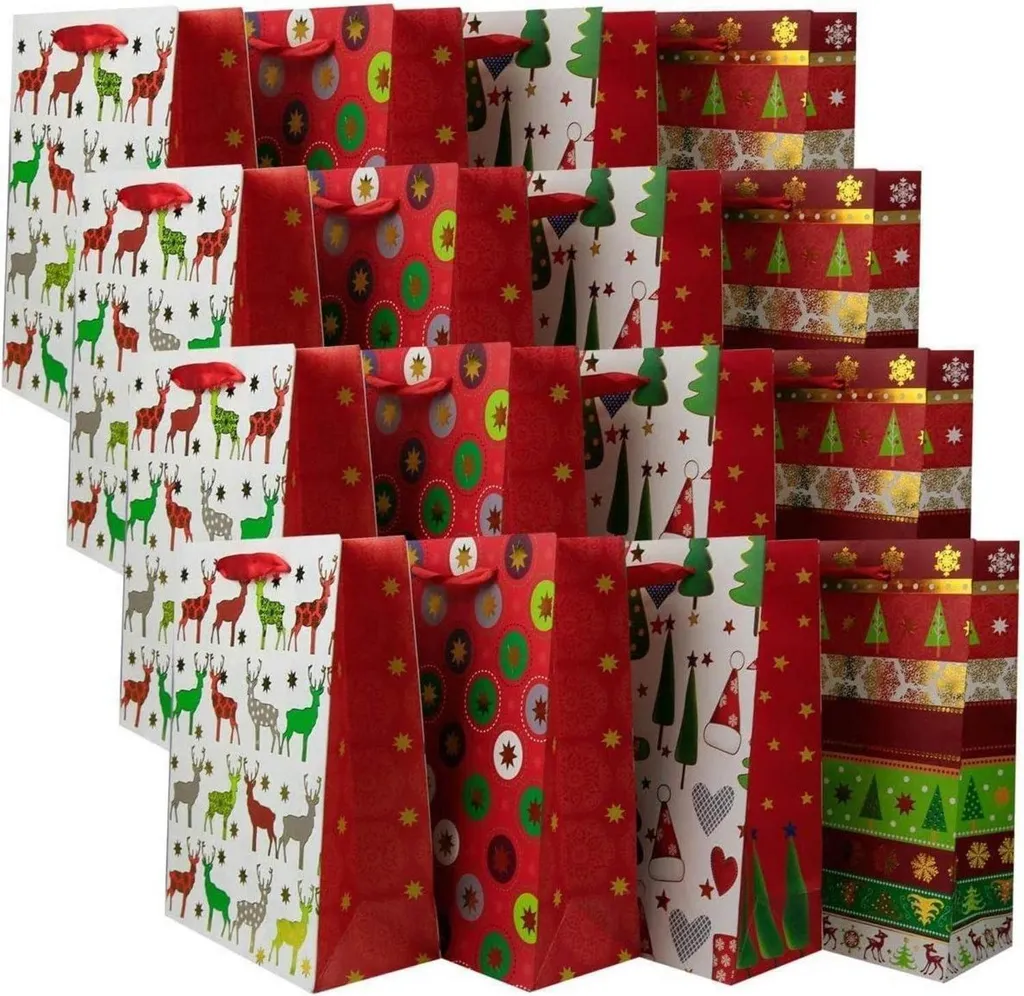 Sacs cadeaux de Noël pour emballages rapides et transport facile