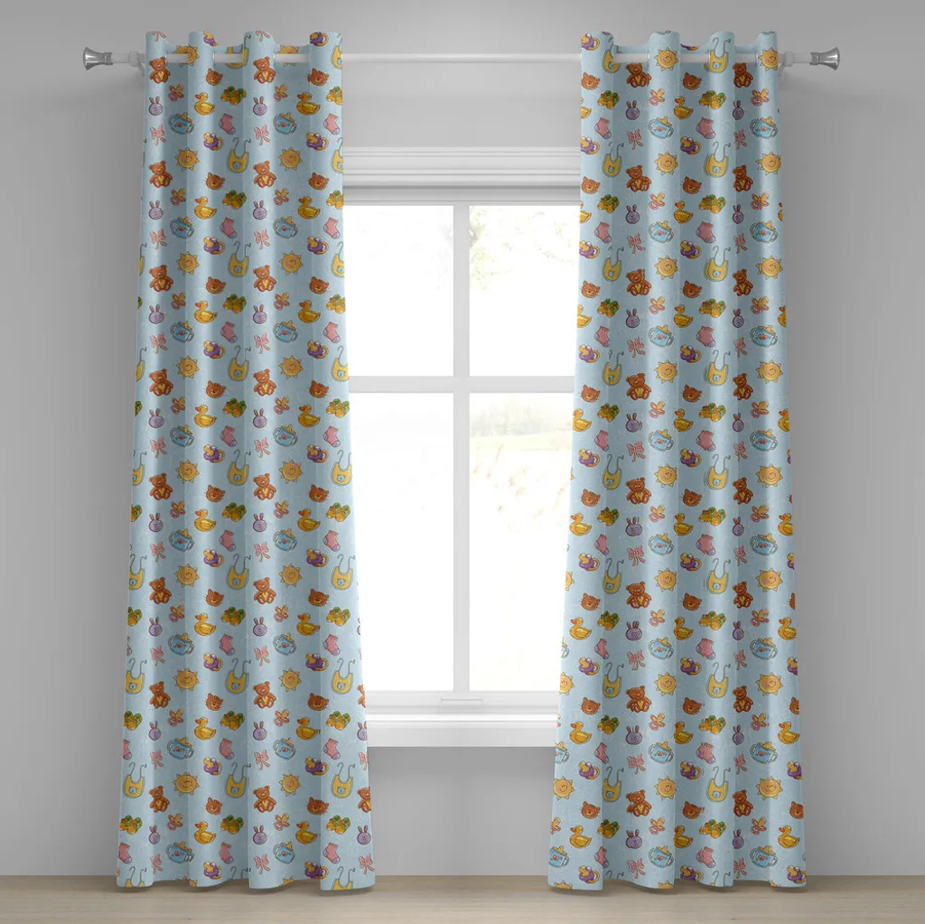 Offerta Tende ABAKUHAUS Neonato 280x175 cm Satin Azzurro