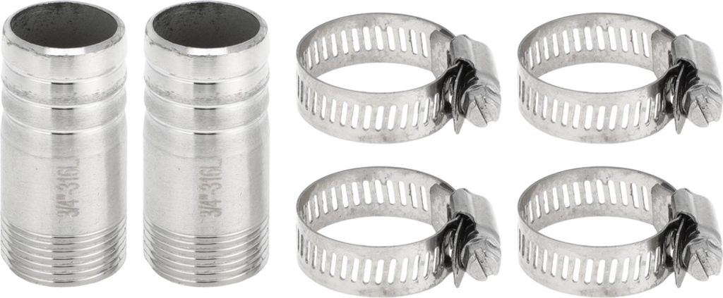 316 Edelstahl Schlauchstutzen 1,0" OD 3/4" BSPT I-förmiges männliches Gewinde Schlauchverbinder für Luft Wasser Öl Gas Kraftstoff 1 Satz Silberton
