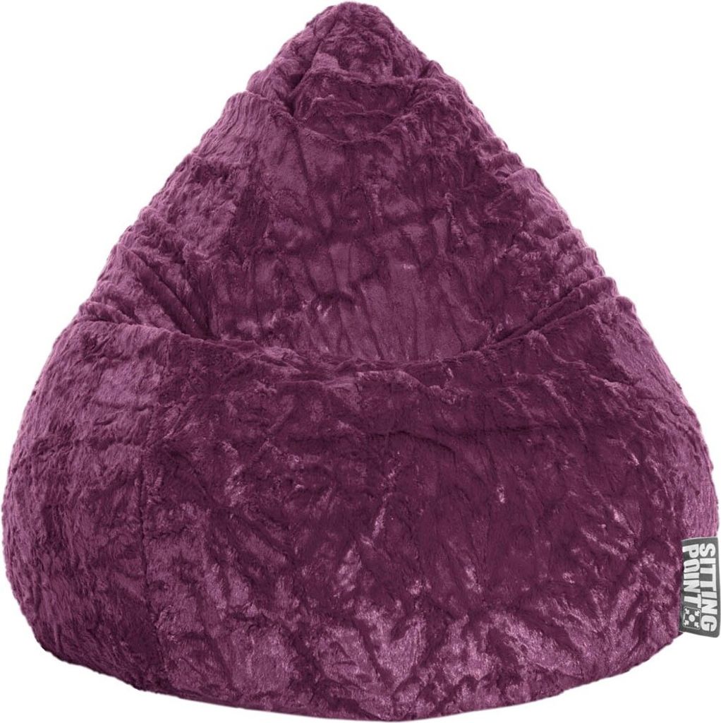 Sitting Point BeanBag Fluffy L 70 x 90 cm, Aubergine 70x90cm