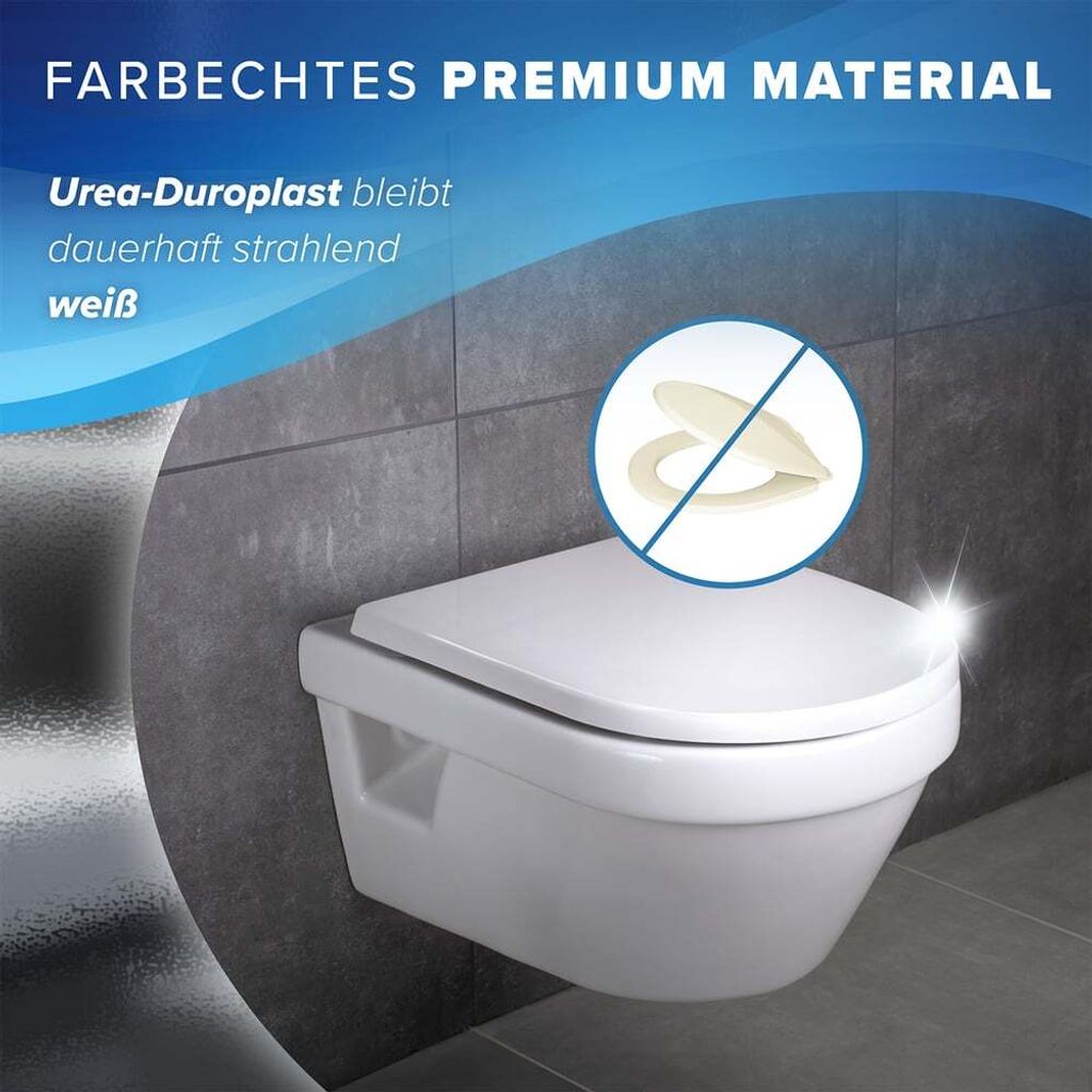 BENKSTEIN Premium Toilettendeckel - antibakteriell D-Form Produktbild 5