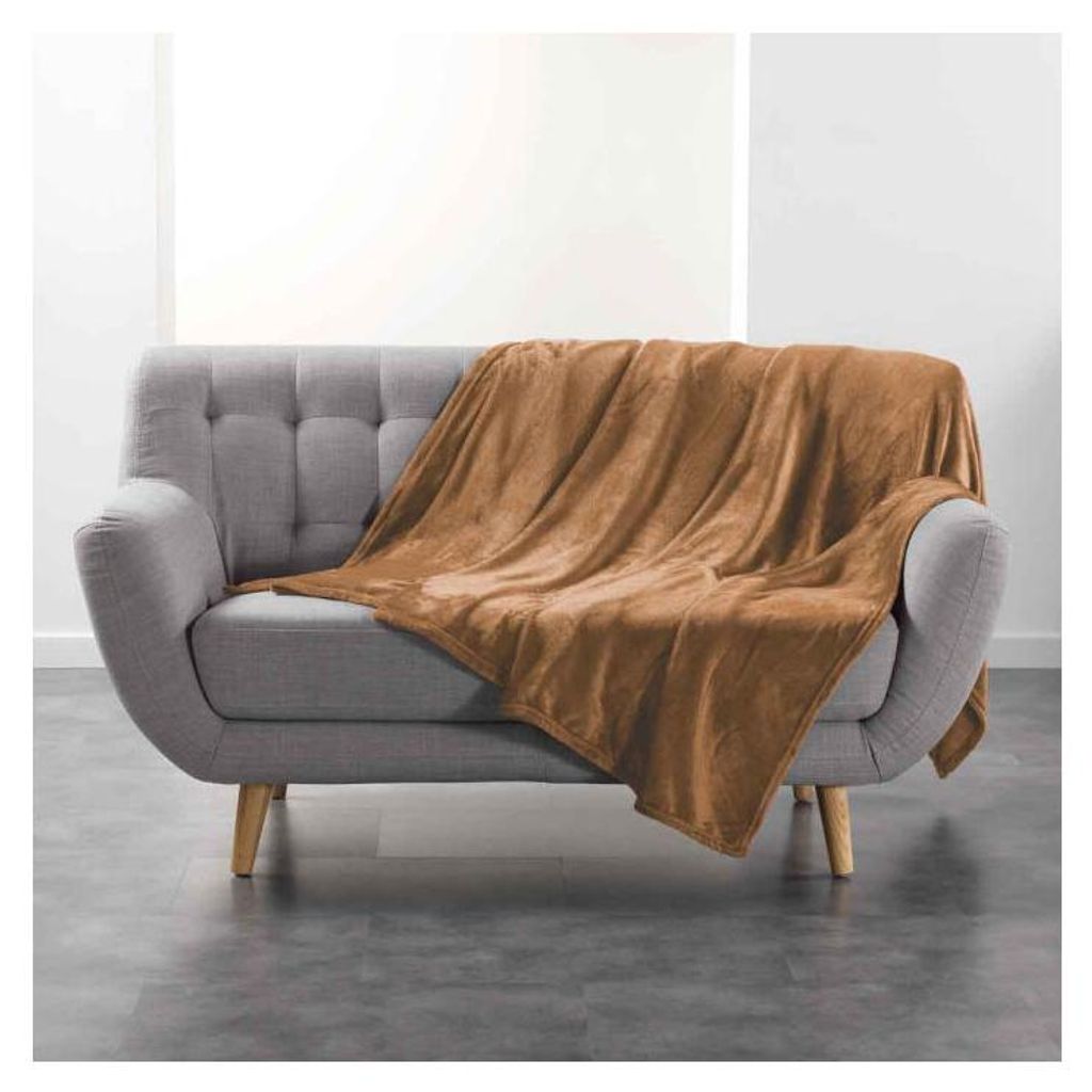 Schlichte Flanelldecke ?Flanou¡°, 180 x 200 cm, Kamel