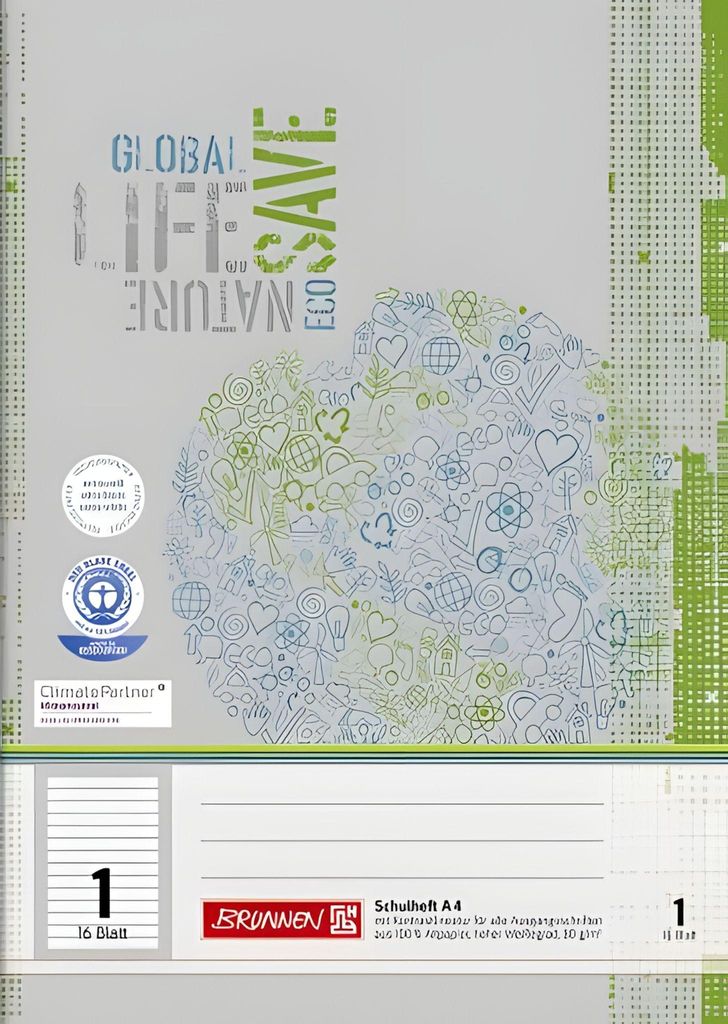 BRUNNEN 104418101 Zeszyt ćwiczeń Recycled A4 14 linijek, Zdjęcie produktu 