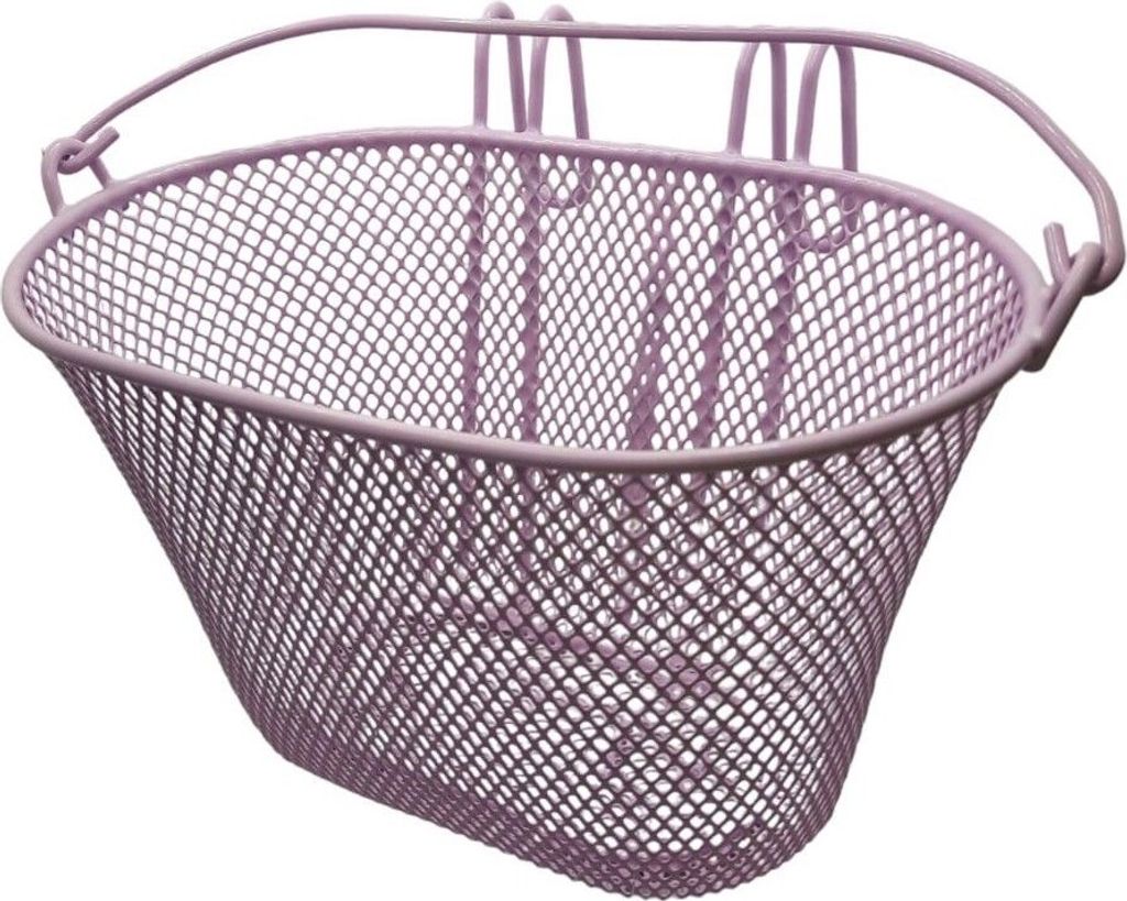 Cestino da bicicletta rosa con farfalle decorative Immagine del prodotto 