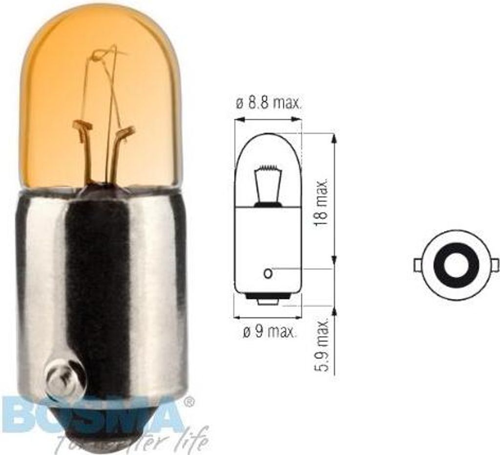 BOSMA Glühbirne 12V 4W BA9s ORANGE