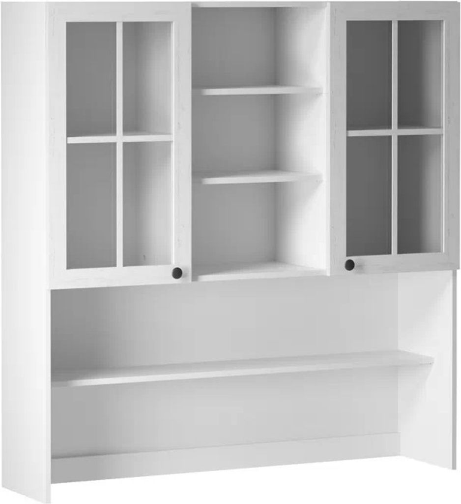 Küchenglasschrank 120 cm Hängeschrank küchemöbel, Provence K120 Weiß/Matt
