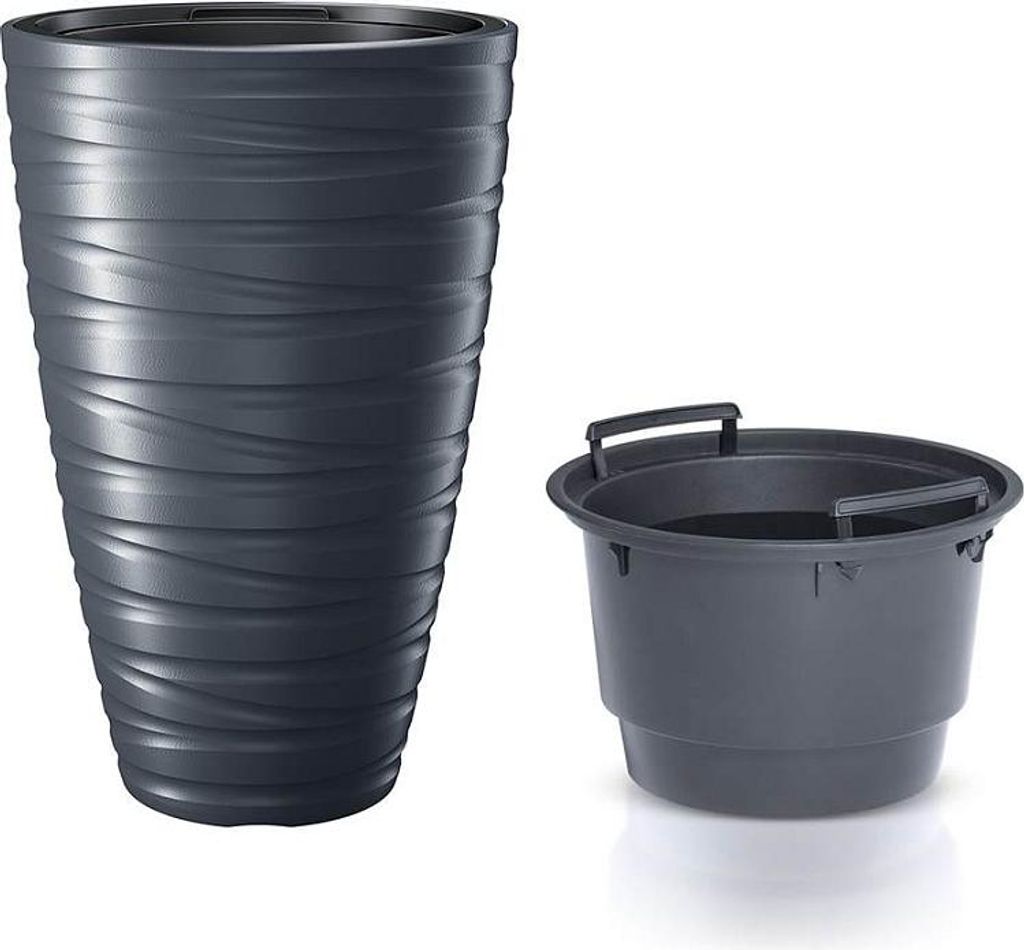 Květináč vysoký s vkladem MAZE 37,5 cm - barva: antracit Image du produit 