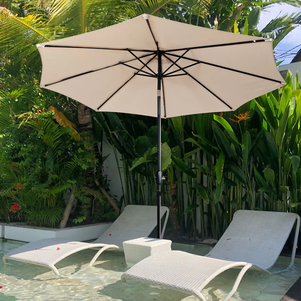 Parasol de Balcon et Terrasse Beige Ø290cm pour une Ombre Fraîche en Été