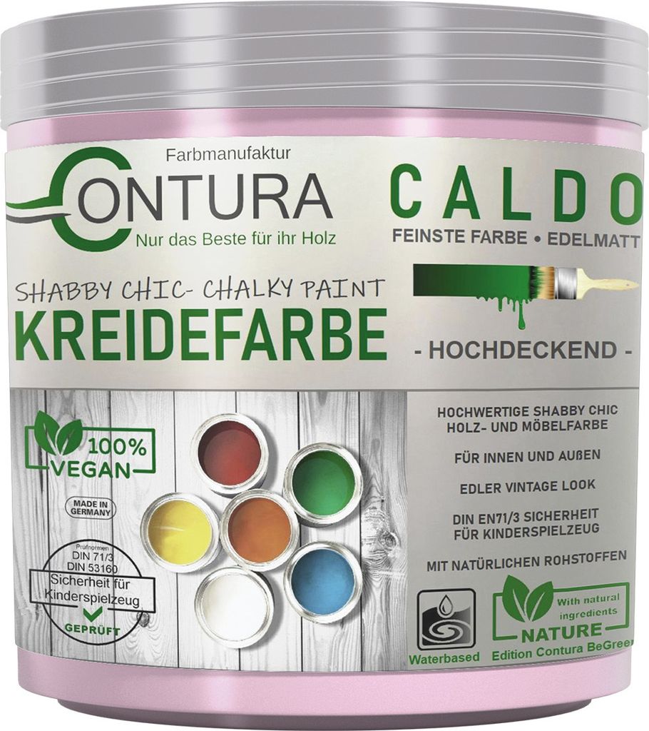 Contura BeGreen 250ml. Kreidefarbe Shabby Chic Möbellack - 07 Girls Rosa