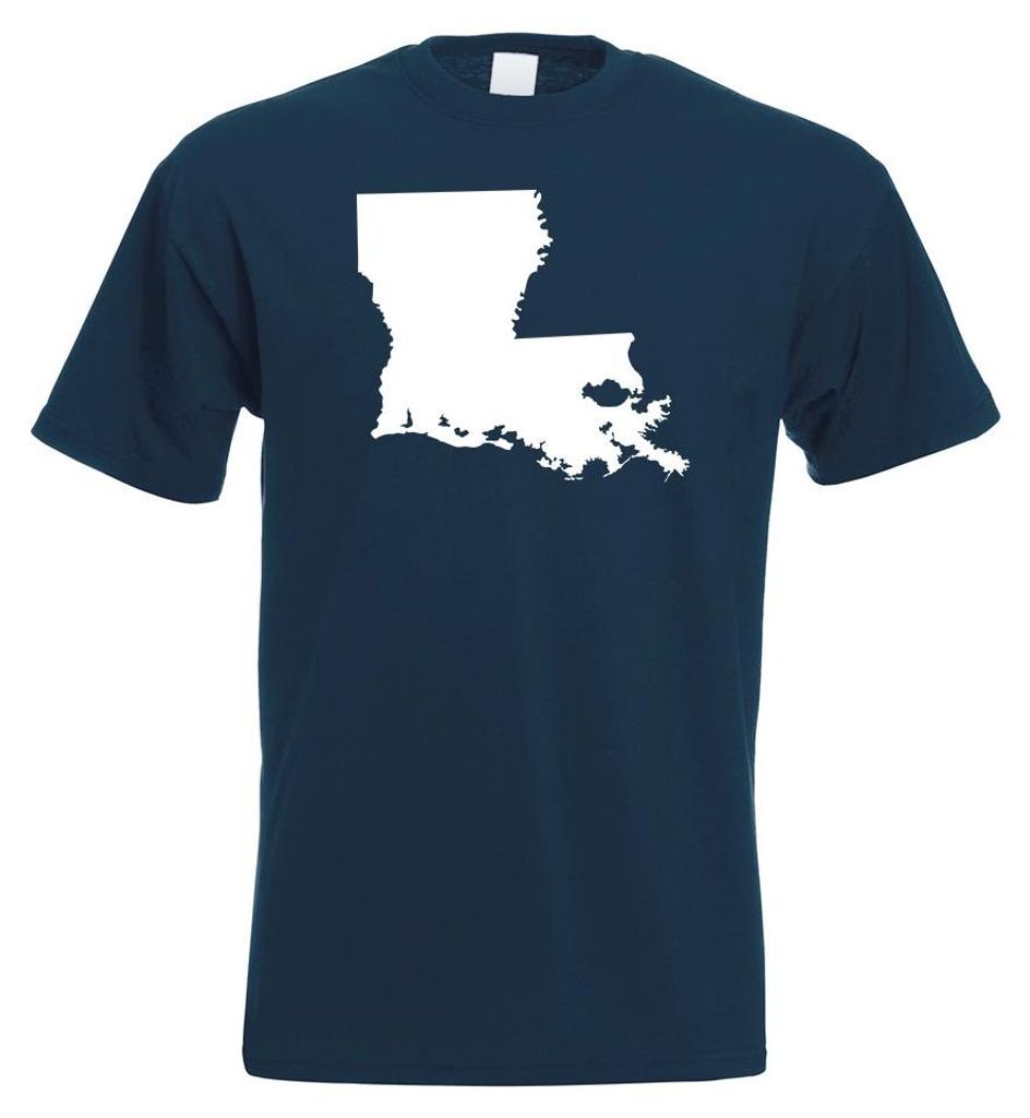 Kiwistar - T-Shirt - Navy - USA - Lousiana Baton Rouge Herren Funshirt Bedruckt Design Sprüche Spruch Motive - mit Motiv Bedruckt - Funshirt Desig...